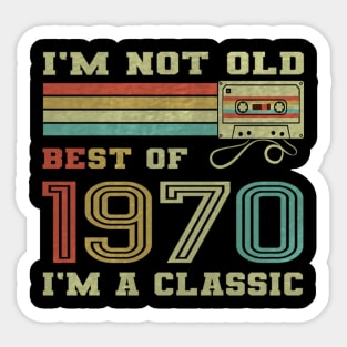 Best Of 1970 51st Birthday Gifts Cassette Tape Vintage Sticker